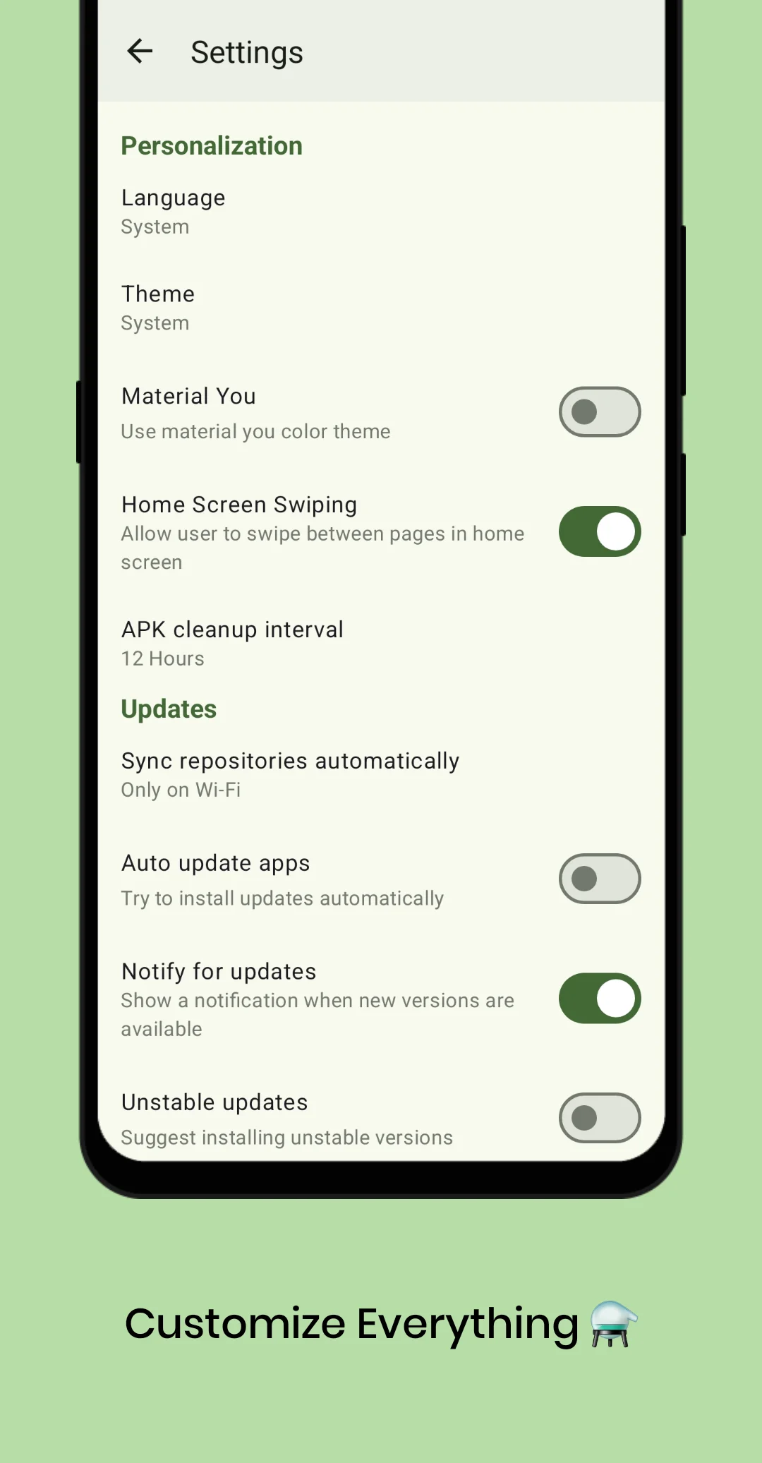 简洁轻量的 F-Droid 客户端，浏览安装开源 Android 应用并在后台自动更新，支持会话/Root/Shizuku 多种安装方式与一键添加自定义仓库 | Droid-ify | v0.7.8 | ★7.5k