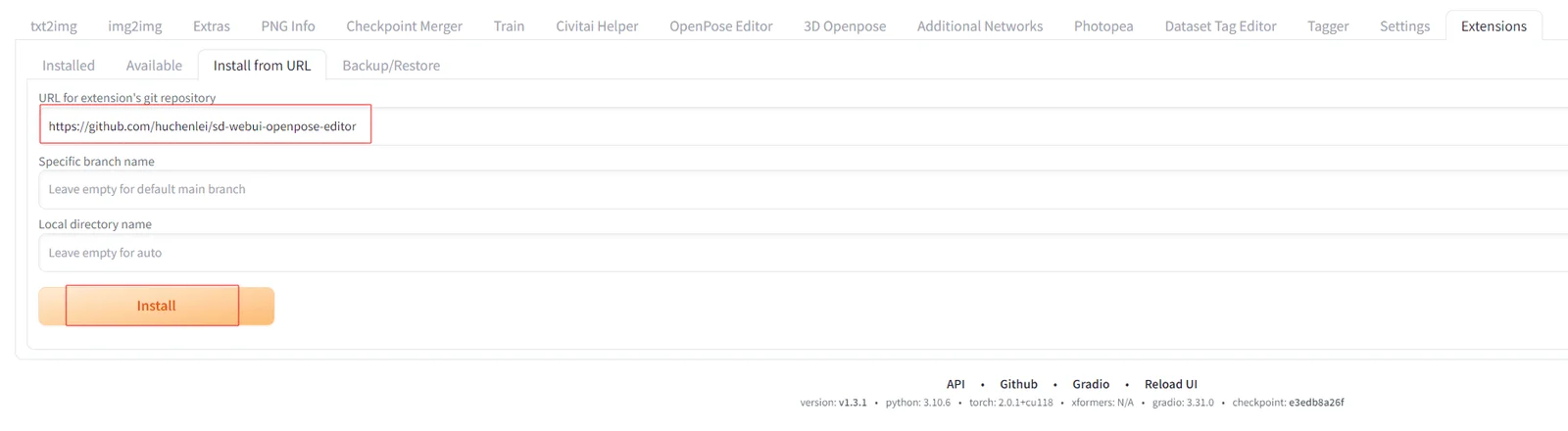 Stable Diffusion WebUI ControlNet的开源Openpose编辑器扩展，可精确编辑姿态骨架控制生成人物动作姿势，无缝集成ControlNet工作流 | sd-webui-openpose-editor | v0.3.0 | ★795